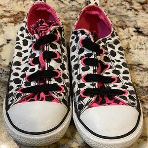 Converse Kids' Black and Pink Patterned Sneakers
